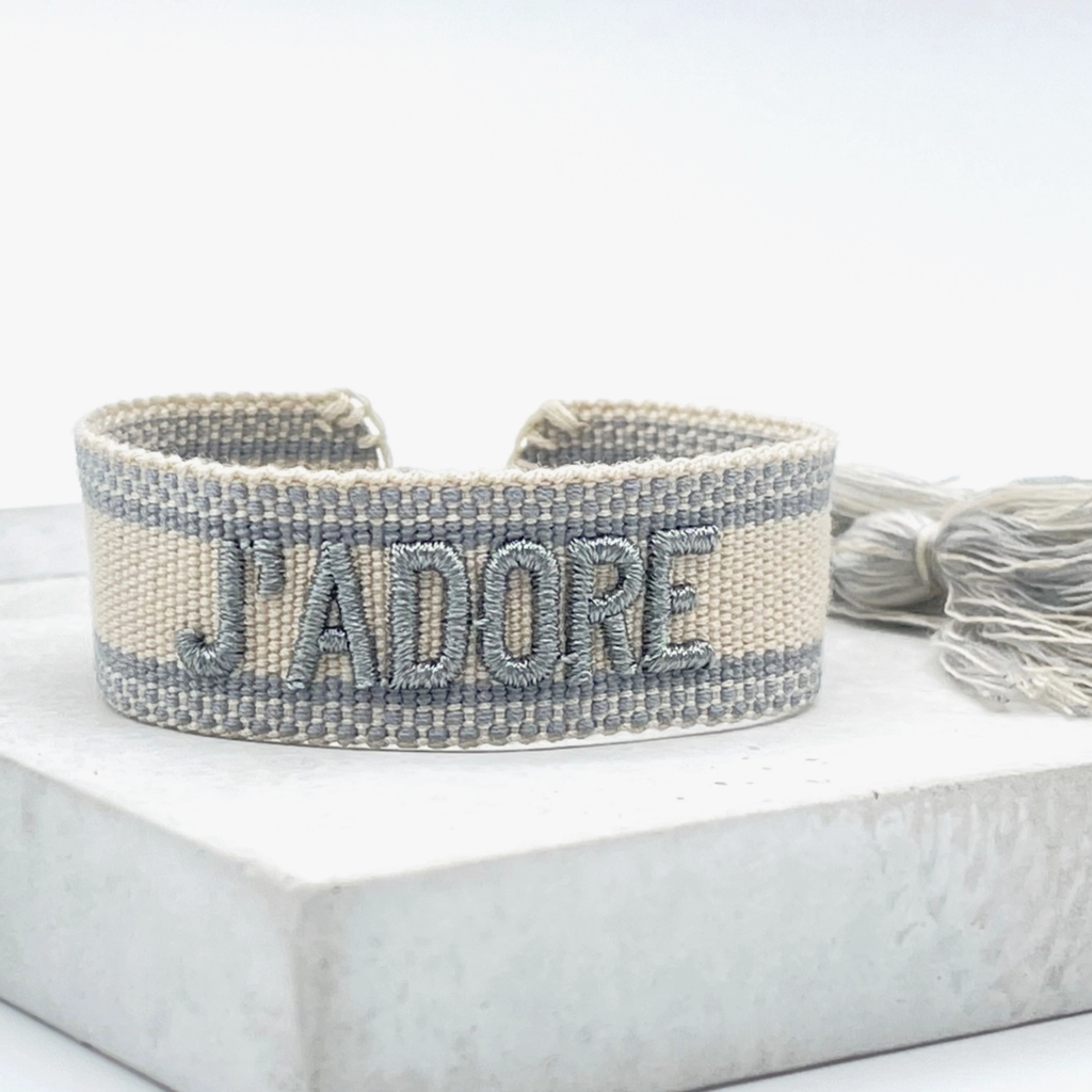 J'Adore Woven Bracelet, Taupe