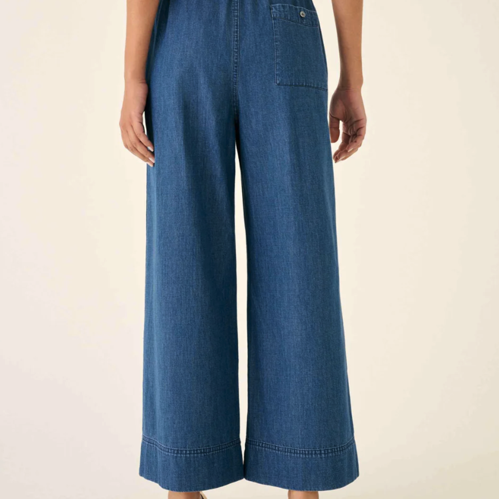 Sammie Wide Leg Pant, Chambray, Extra Large