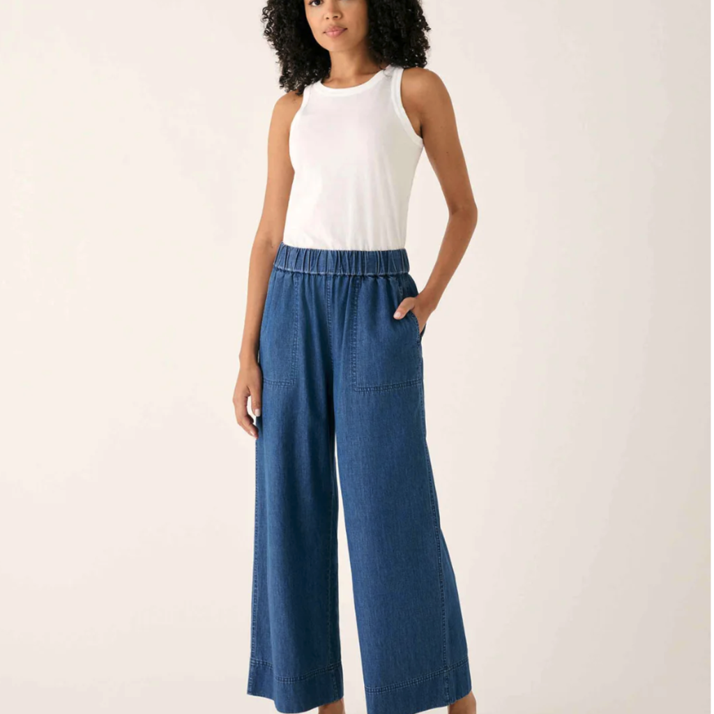 Sammie Wide Leg Pant, Chambray, Medium