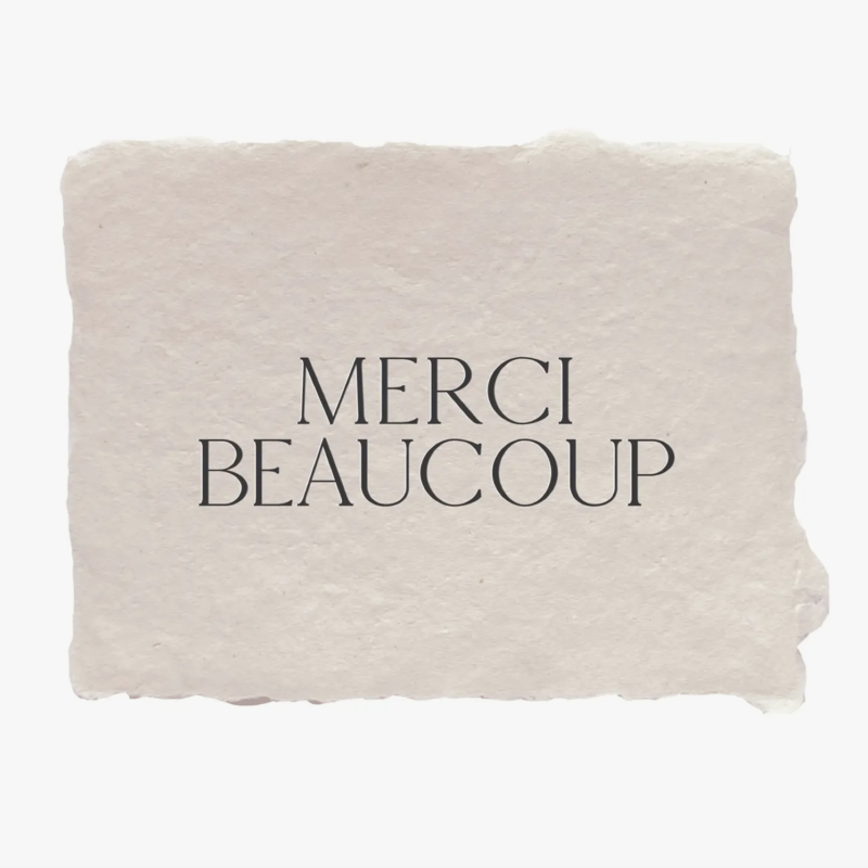 "Merci Beaucoup" Note Card, Single