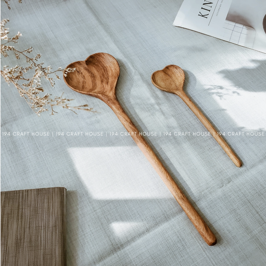 Wooden Heart Serving Spoon, Large