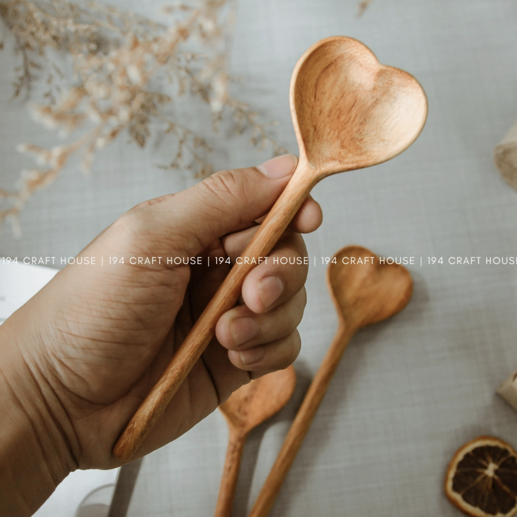 Wooden Heart Serving Spoon, Medium