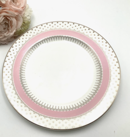 Pink and Gold Dinner Plate, 10.5"