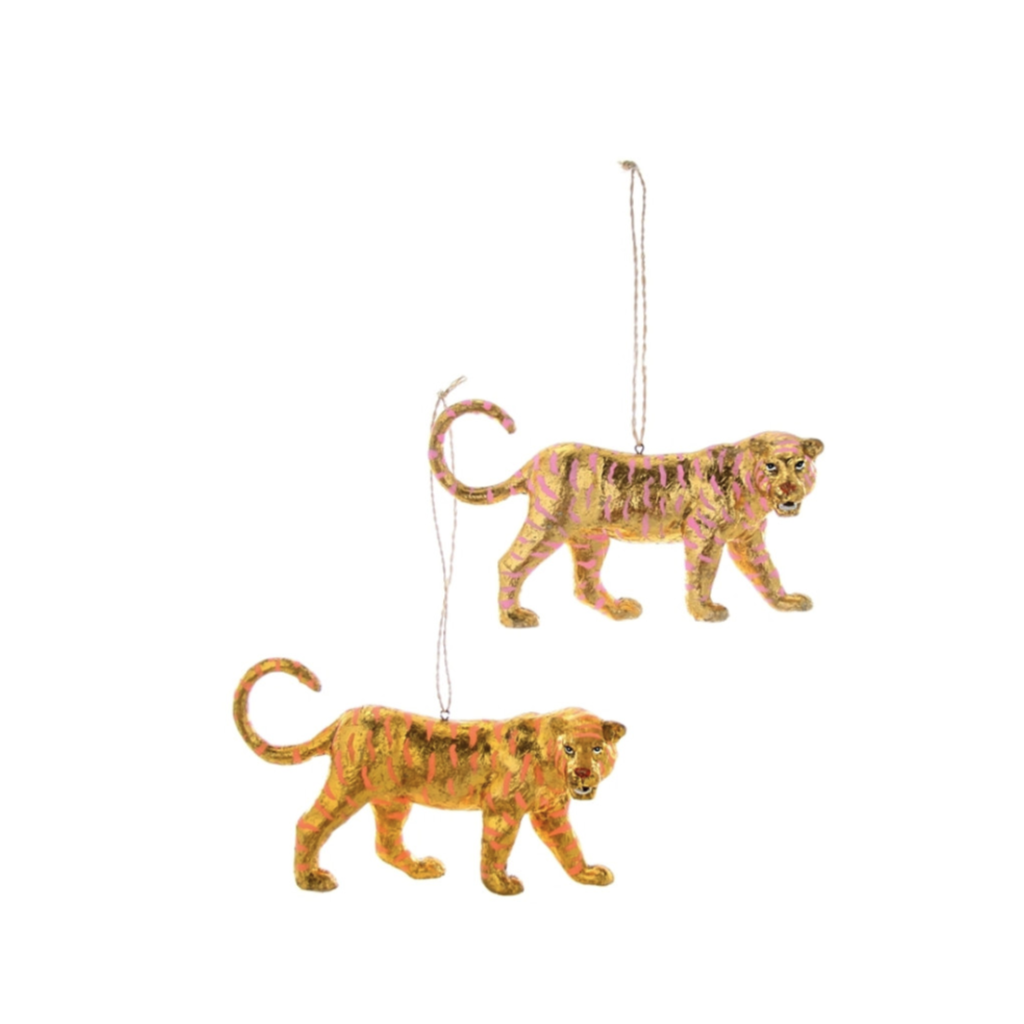 Gold Leaf Tiger Ornament