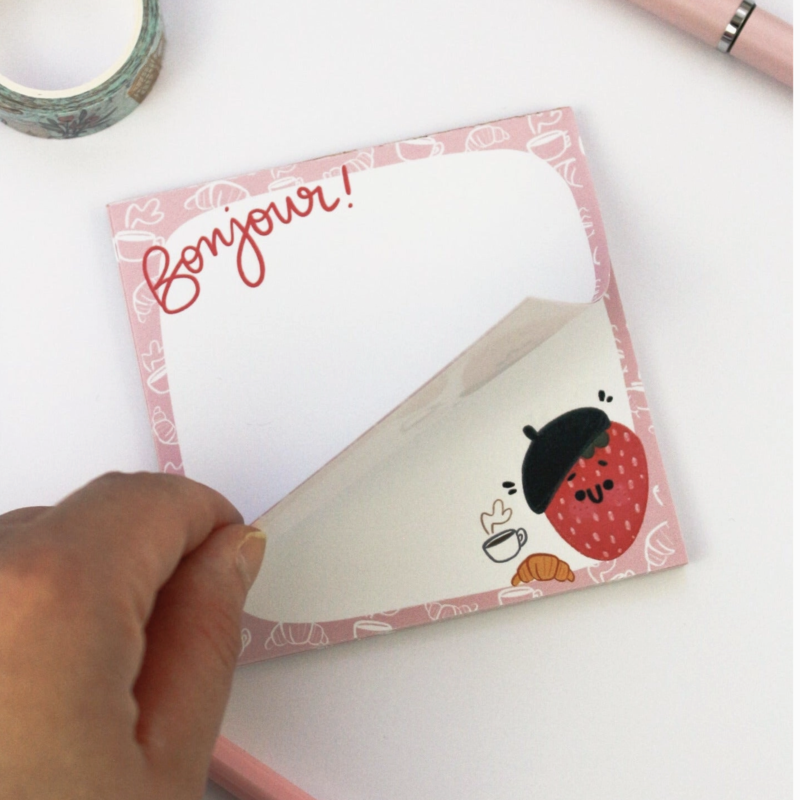 French Strawberry Memo Notepad