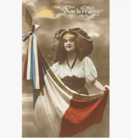 French Woman "Vive la France" Postcard