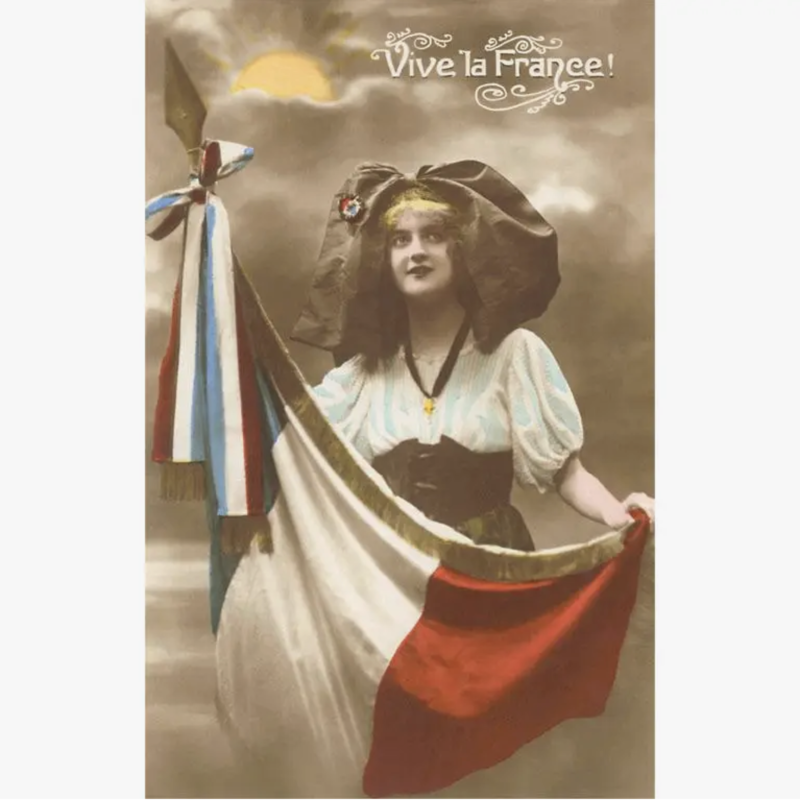 French Woman "Vive la France" Postcard