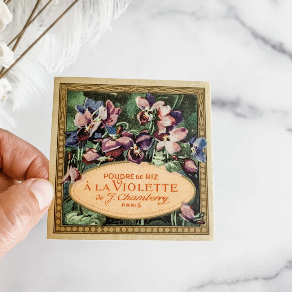 Vintage Style French Violets Sticker