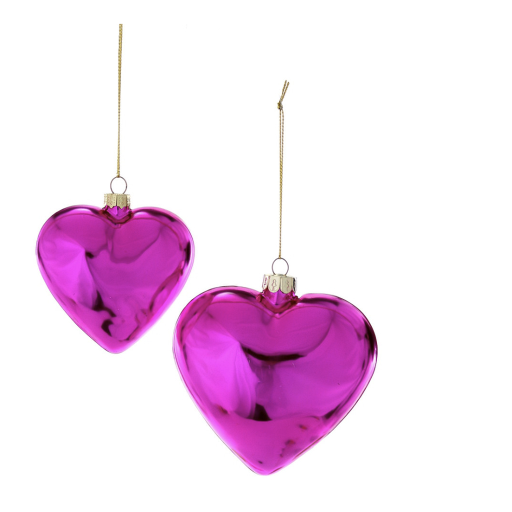 A Simple Heart Ornament, Bright Pink, Small