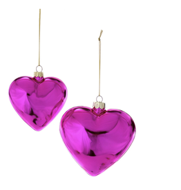 A Simple Heart Ornament, Bright Pink, Small