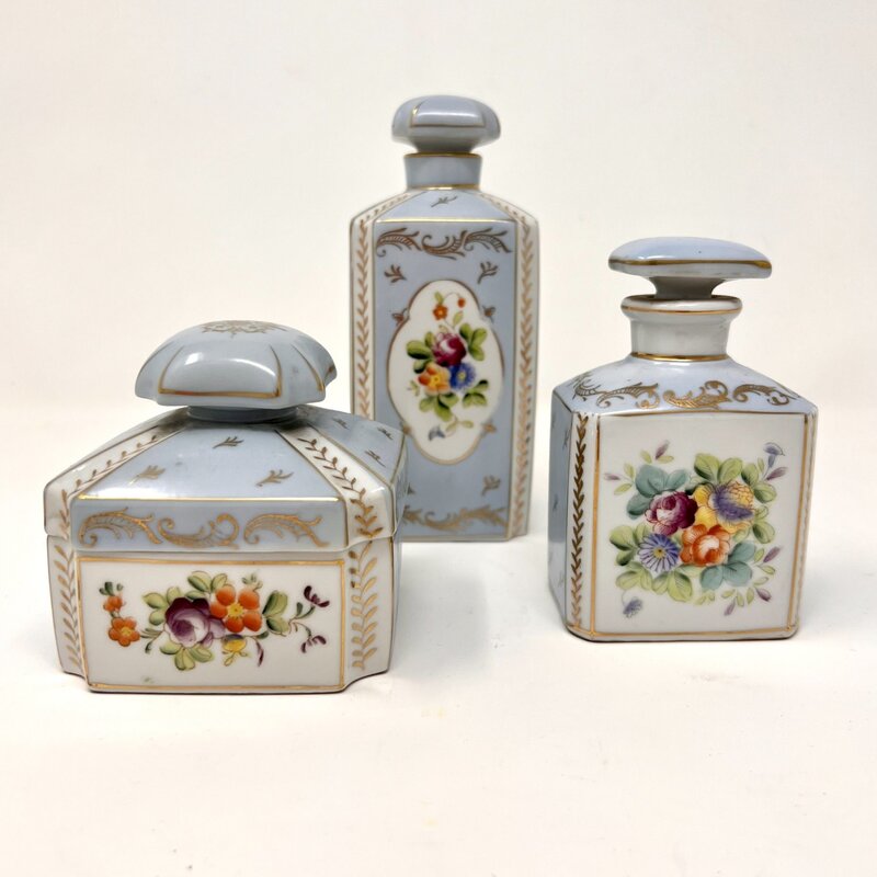 Antique Toilette Bottles, set of 3