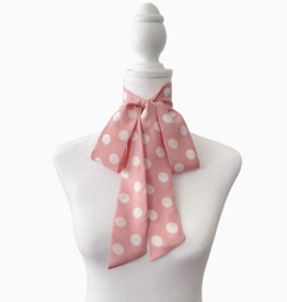 Pink Polka Dot Bow Scarf, Classic