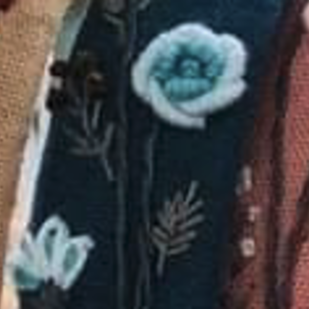 Floral Embroidered Headband, Mallard Blue