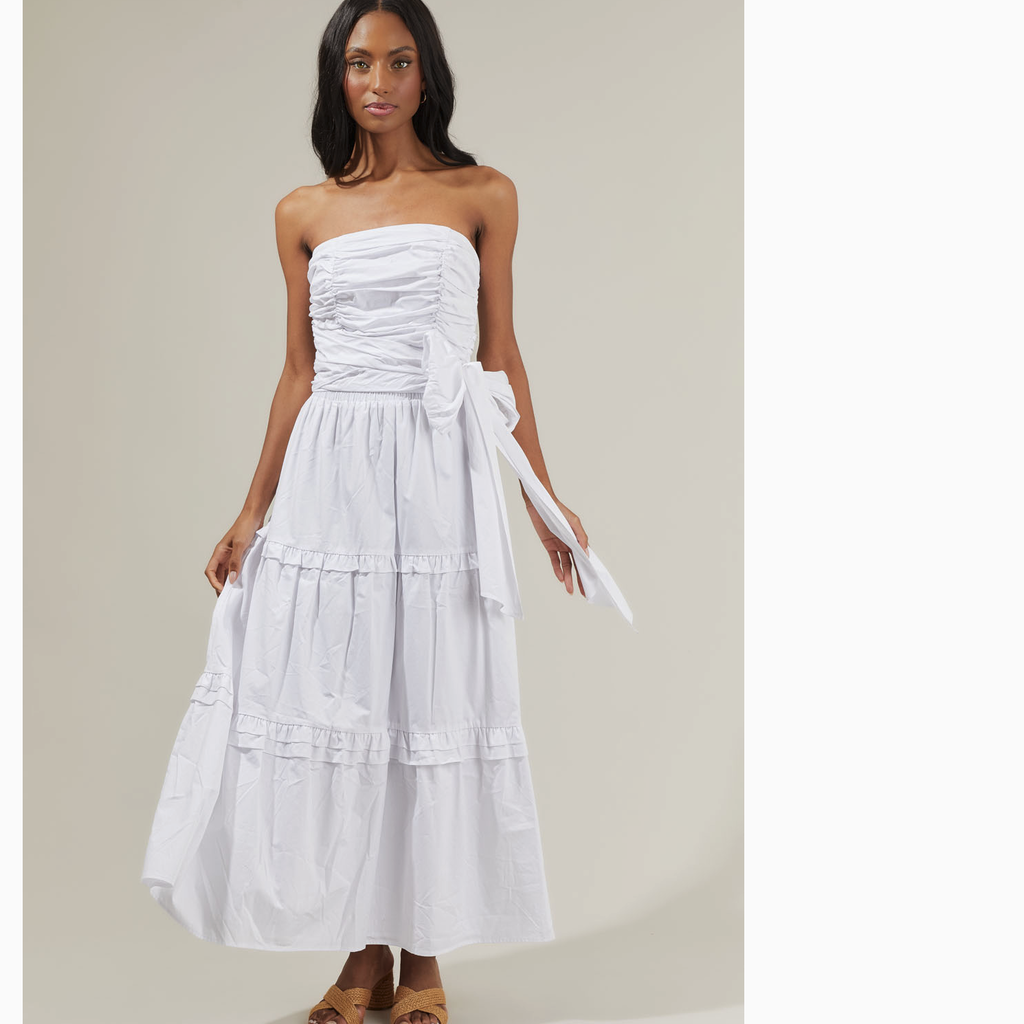 Isabel Ruffle Maxi Skirt, White