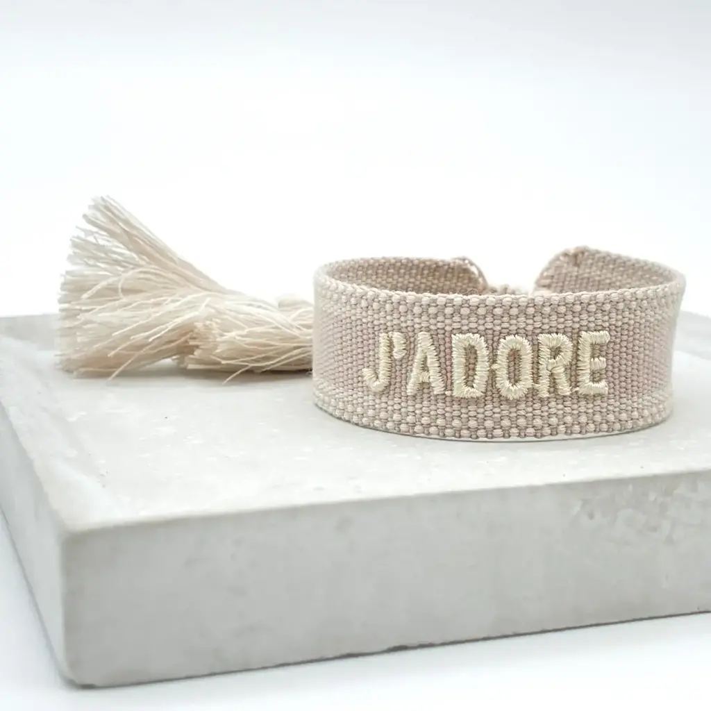 J'Adore Woven Bracelet, Taupe