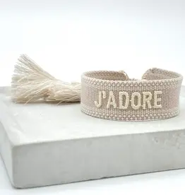 J'Adore Woven Bracelet, Taupe