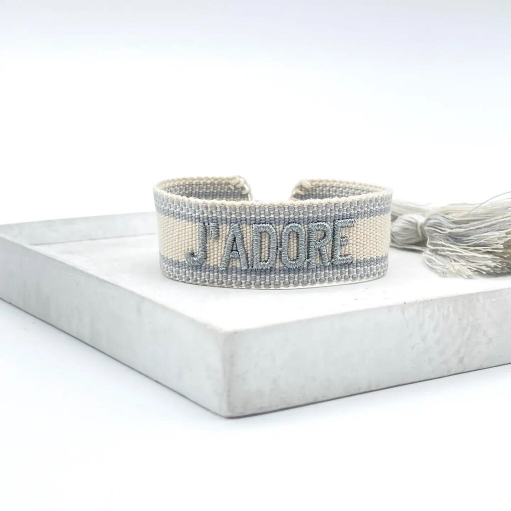 J'Adore Woven Bracelet, Light Blue