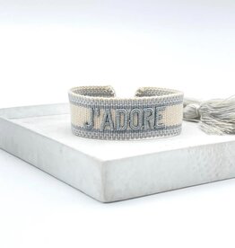 J'Adore Woven Bracelet, Light Blue