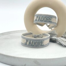 J'Adore Woven Bracelet, Light Blue