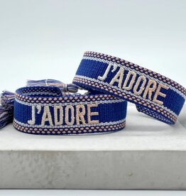 J'Adore Woven Bracelet, Bright Blue