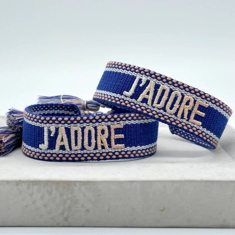 J'Adore Woven Bracelet, Bright Blue