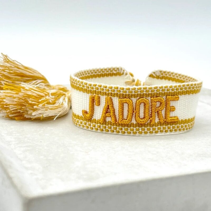 J'Adore Woven Bracelet, Gold