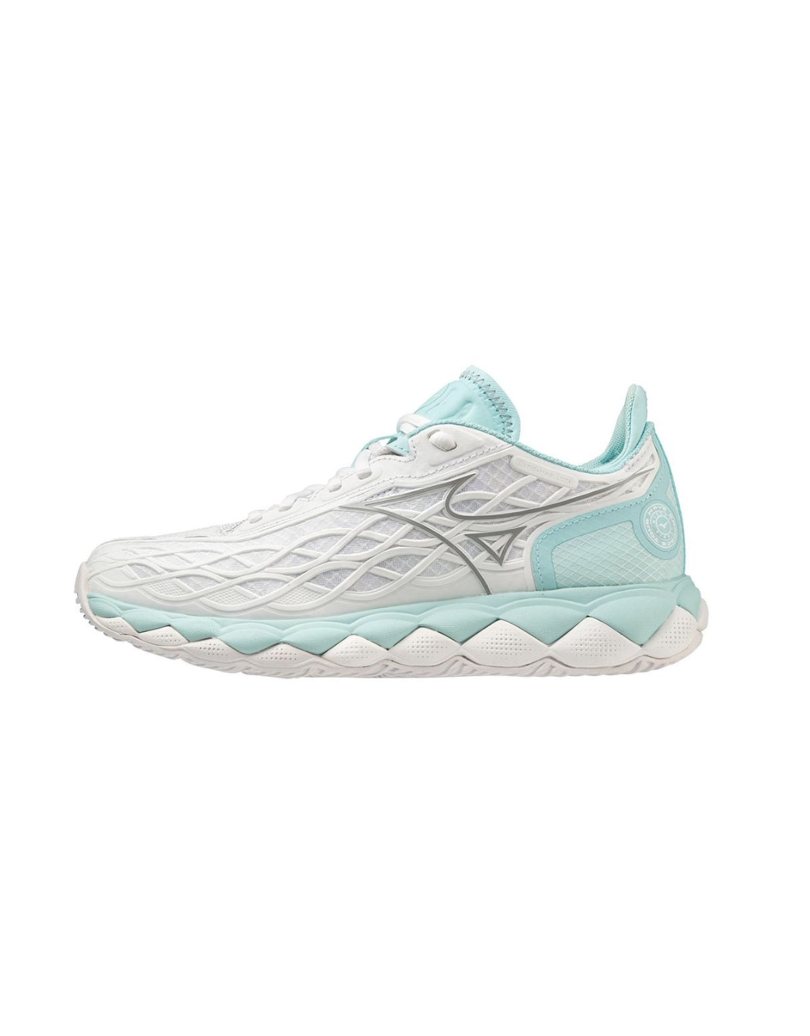 Mizuno Women's Wave Enforce Tour (White/Turquoise) Tennis Shoe