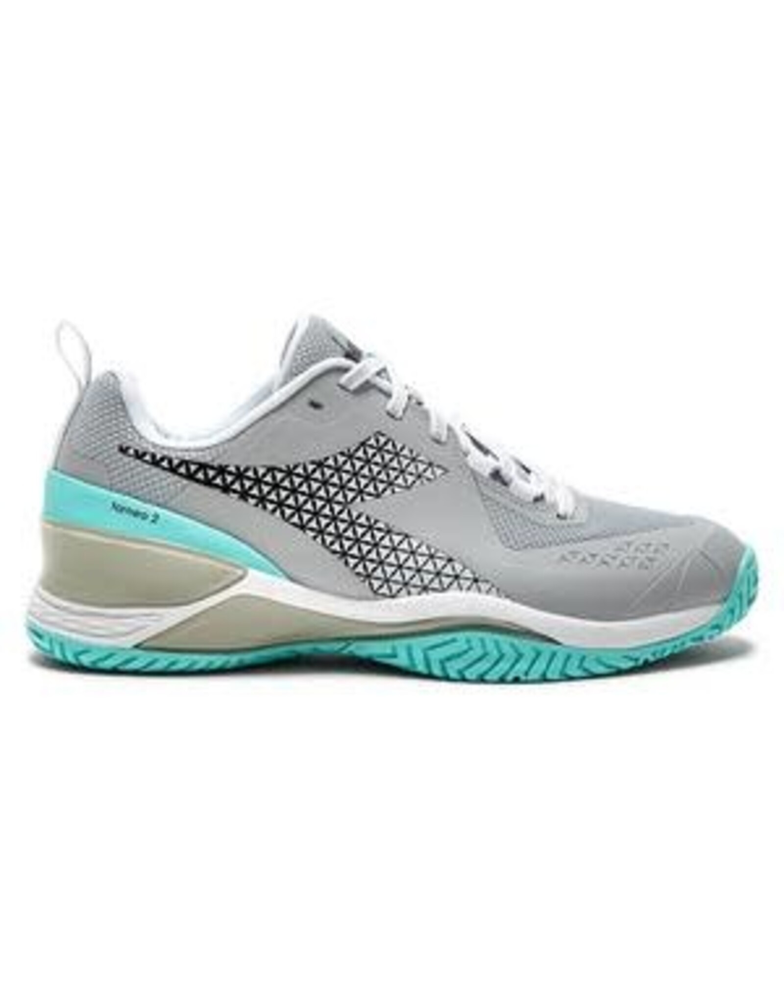 Diadora Diadora Women's Blushield Torneo 2 AG (Silver dd/Black/Aruba Blue) Tennis Shoe