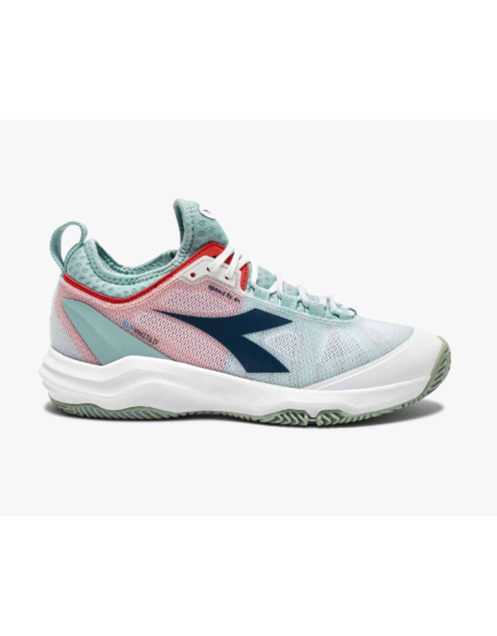 Diadora Diadora Women's Speed Blushield Fly 4 + W AG (Wht/Blue/Surf S) Tennis Shoe