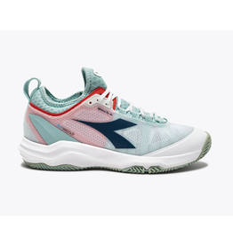 Diadora Diadora Women's Speed Blushield Fly 4 + W AG (Wht/Blue/Surf S) Tennis Shoe