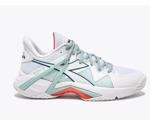 Diadora Women's B. Icon 2 W AG (Wht/Surf S/Blue) Tennis Shoe