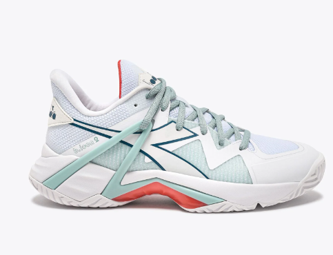 Diadora Women's B. Icon 2 W AG (Wht/Surf S/Blue) Tennis Shoe
