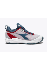 Diadora Diadora Men's Speed Blushield Fly 4+ AG (White/Ocean/Salsa) Tennis Shoe