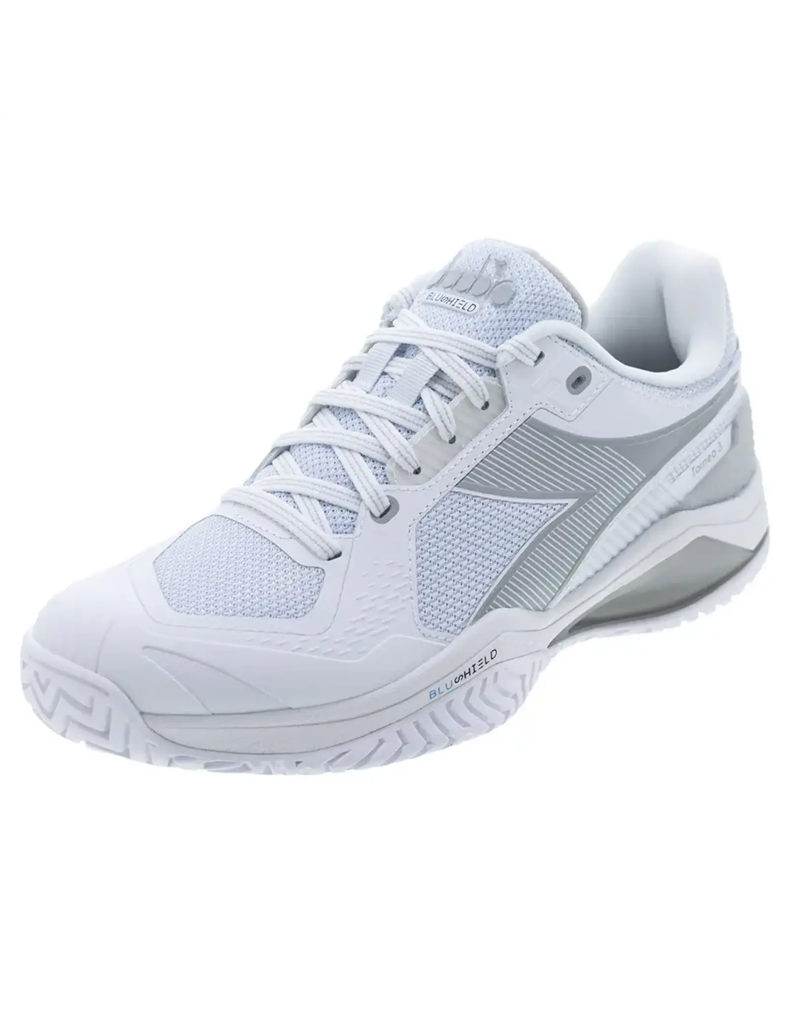 Diadora Diadora Men's Blushield Torneo 3 W AG (Wht/Silver) Tennis Shoe