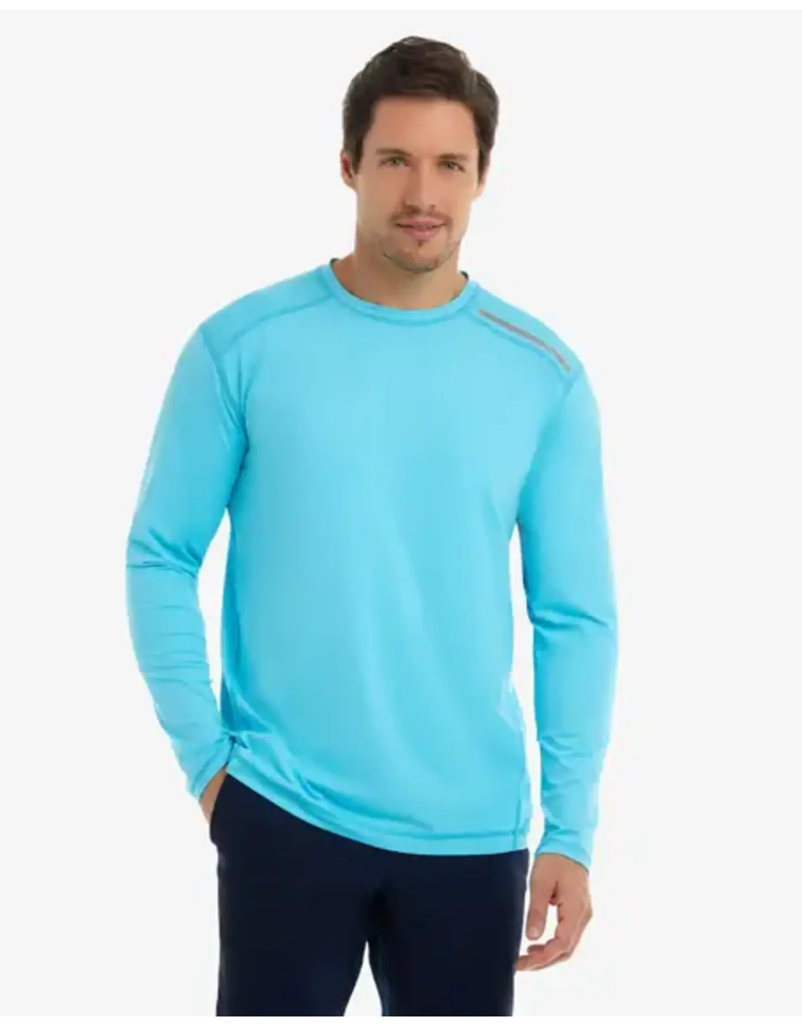 Bloq UV BloqUV Men's Jet Tee Long Sleeve Crew Light Turqouise