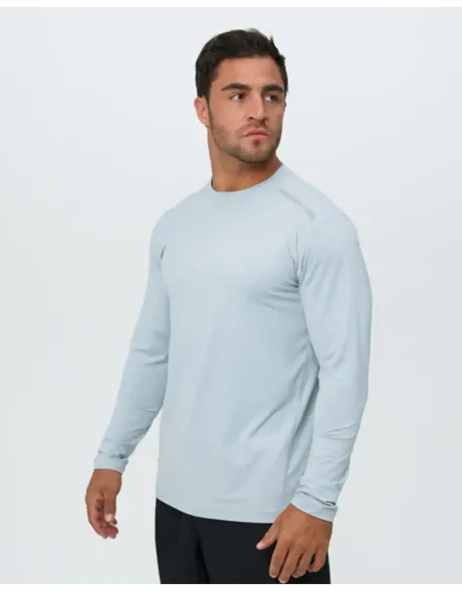 Bloq UV BloqUV Men's Jet Tee Long Sleeve Crew Soft Gray
