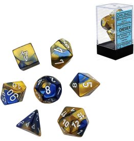Chessex Gemini Blue-Gold w/white Polyhedral Set