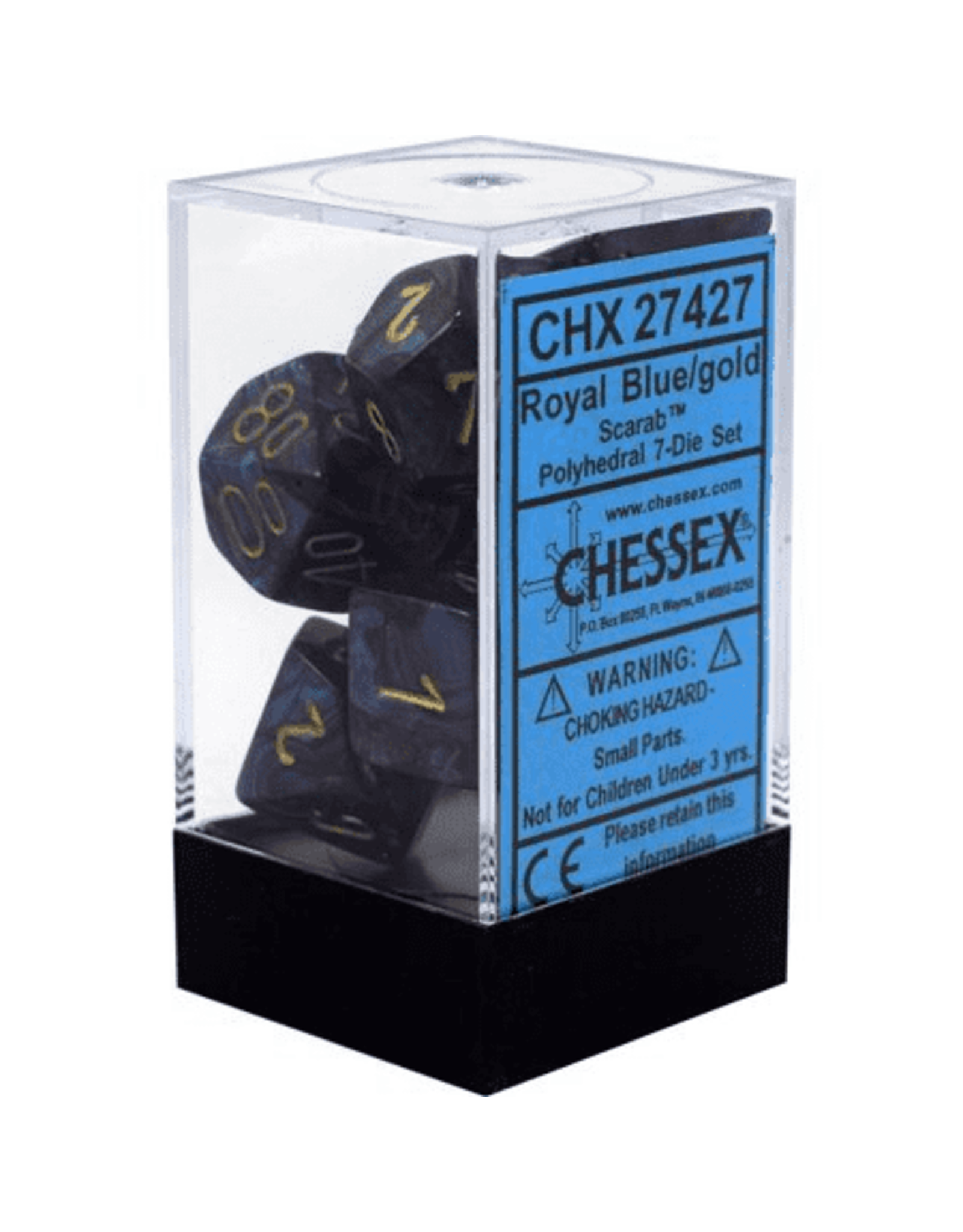Chessex Scarab - Royal Blue/gold Polyhedral Set
