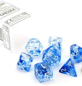 Chessex Nebula Dark Blue w/white Polyhedral Set