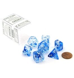 Chessex Nebula Dark Blue w/white Polyhedral Set