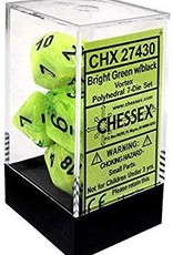 Chessex Vortex - Bright Green/Black Polyhedral Set