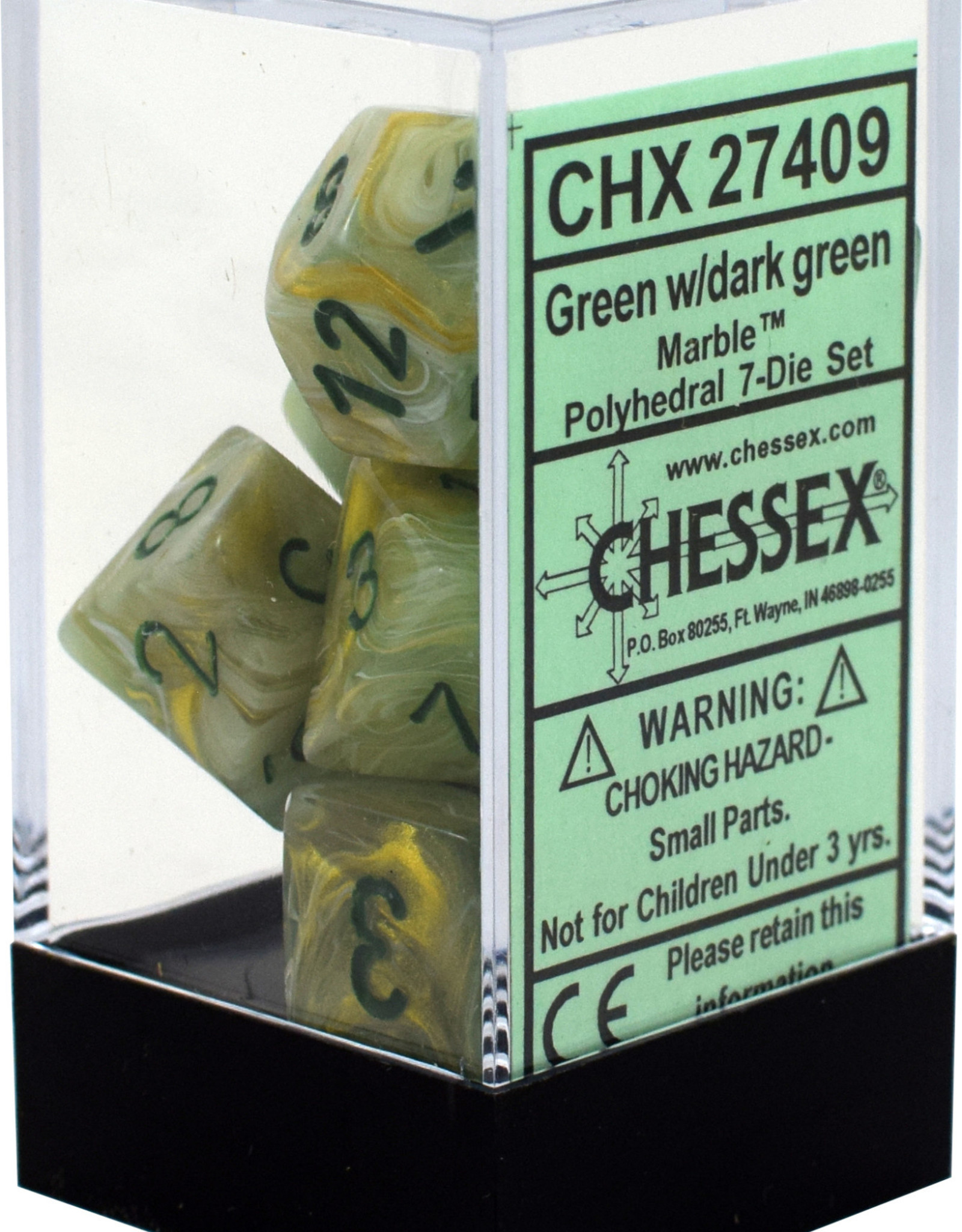 Chessex Marble Green/Dark Green Polyhedral Set