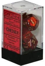 Chessex Scarab Scarlet w/gold Polyhedral Set