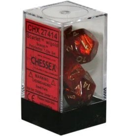 Chessex Scarab Scarlet w/gold Polyhedral Set