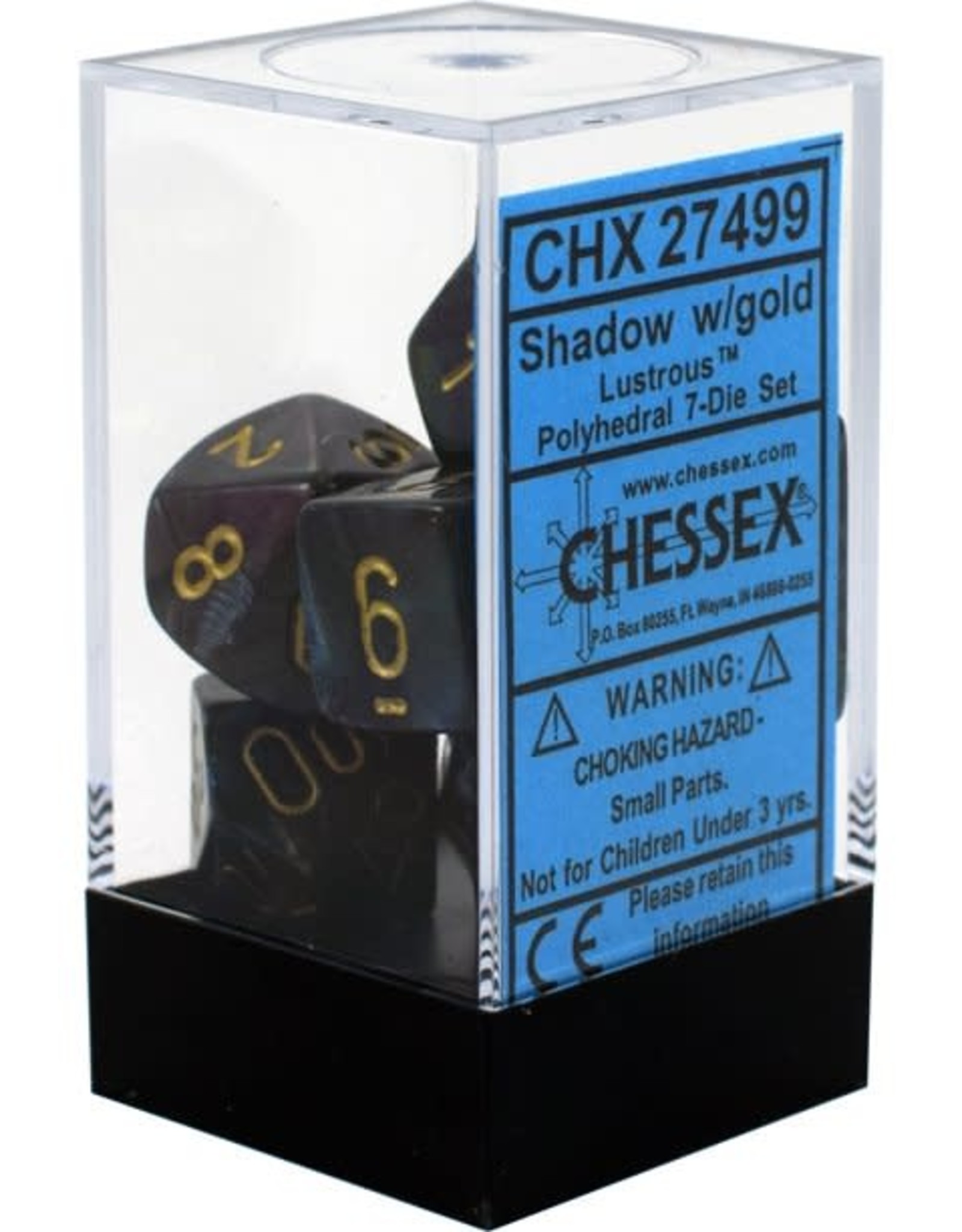 Chessex Lusterous Shadow/gold Polyhedral Set