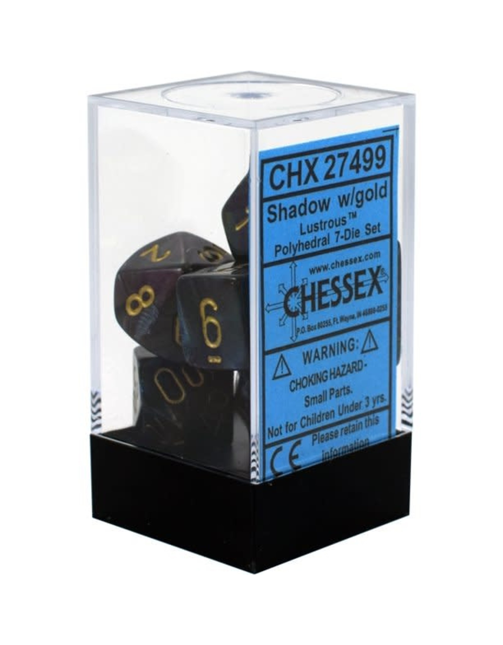 Chessex Lusterous Shadow/gold Polyhedral Set