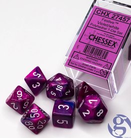 Chessex Festive Violet w/white Polyhedral Set