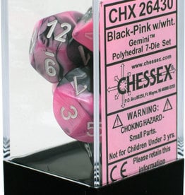 Chessex Gemini Black-Pink w/white Polyhedral Set