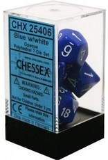 Chessex Opaque Blue w/white Polyhedral Set