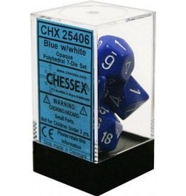 Chessex Opaque Blue w/white Polyhedral Set